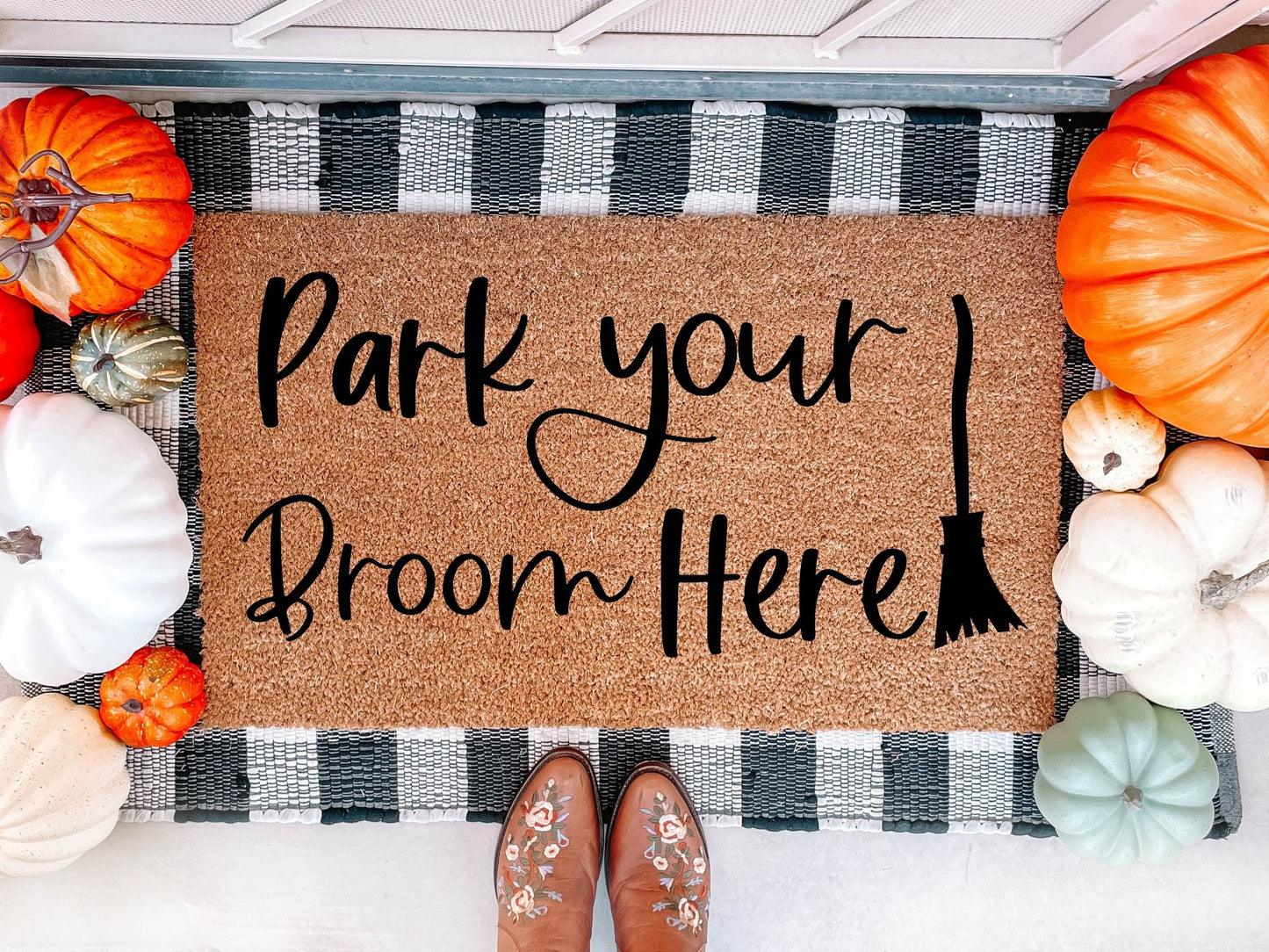 Park Your Broom Here Doormat