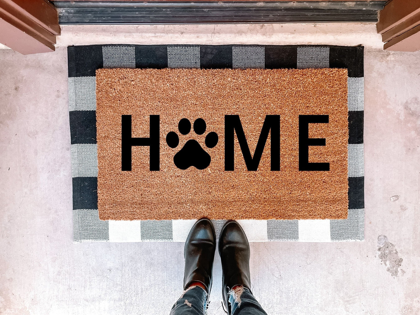 Home Paw Print Doormat