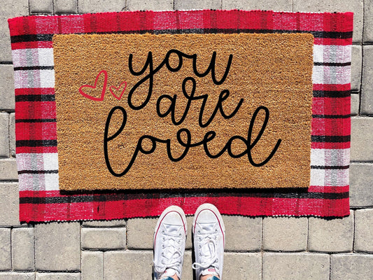 You are Loved Valentine's Day Doormat