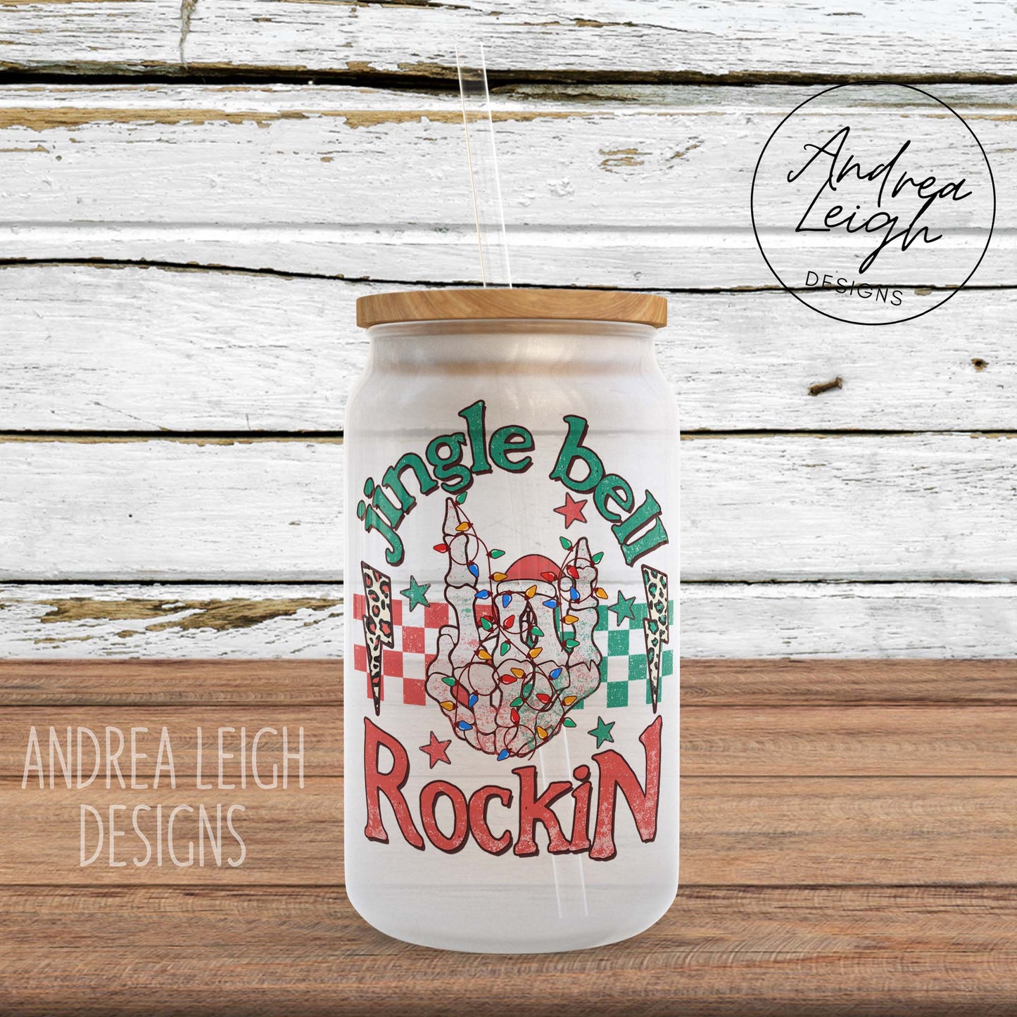 Jingle Bell Rockin Sublimation Glass Can
