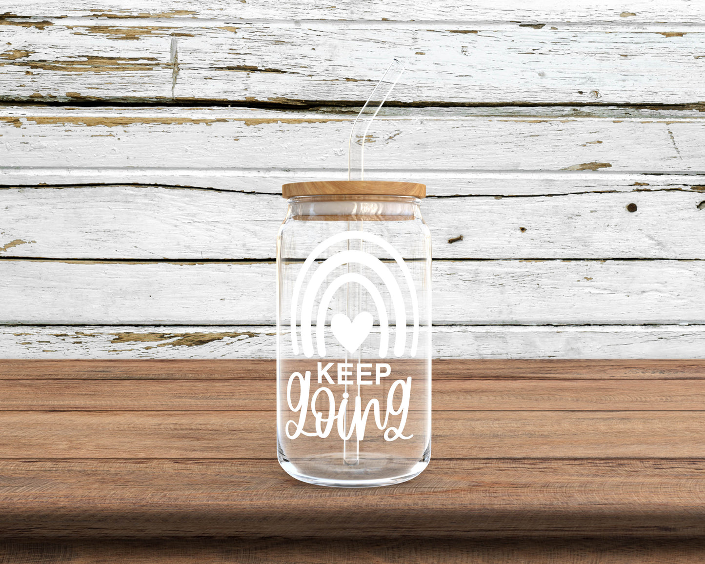 Keep Going Rainbow Glass Can