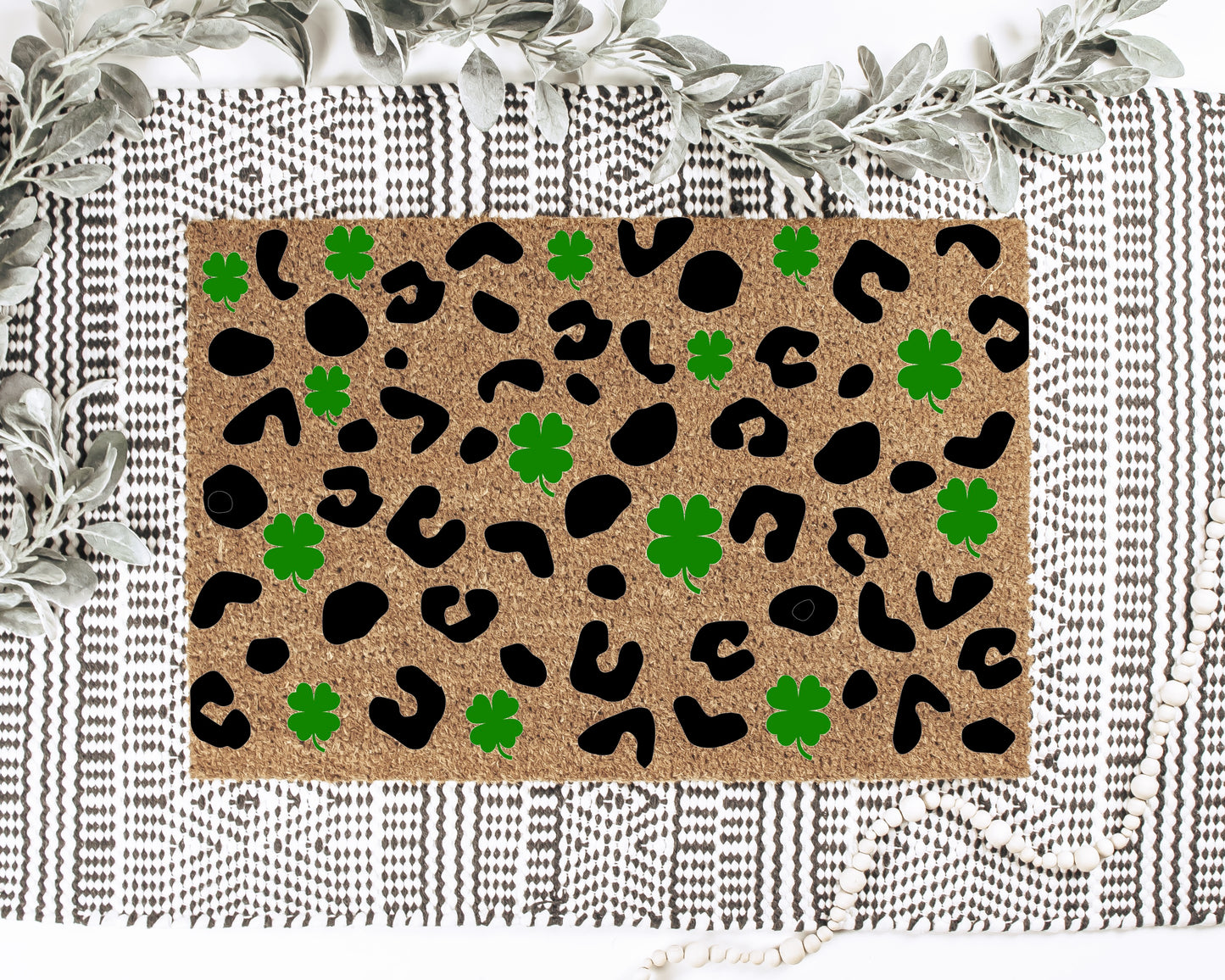 Leopard Shamrock Doormat