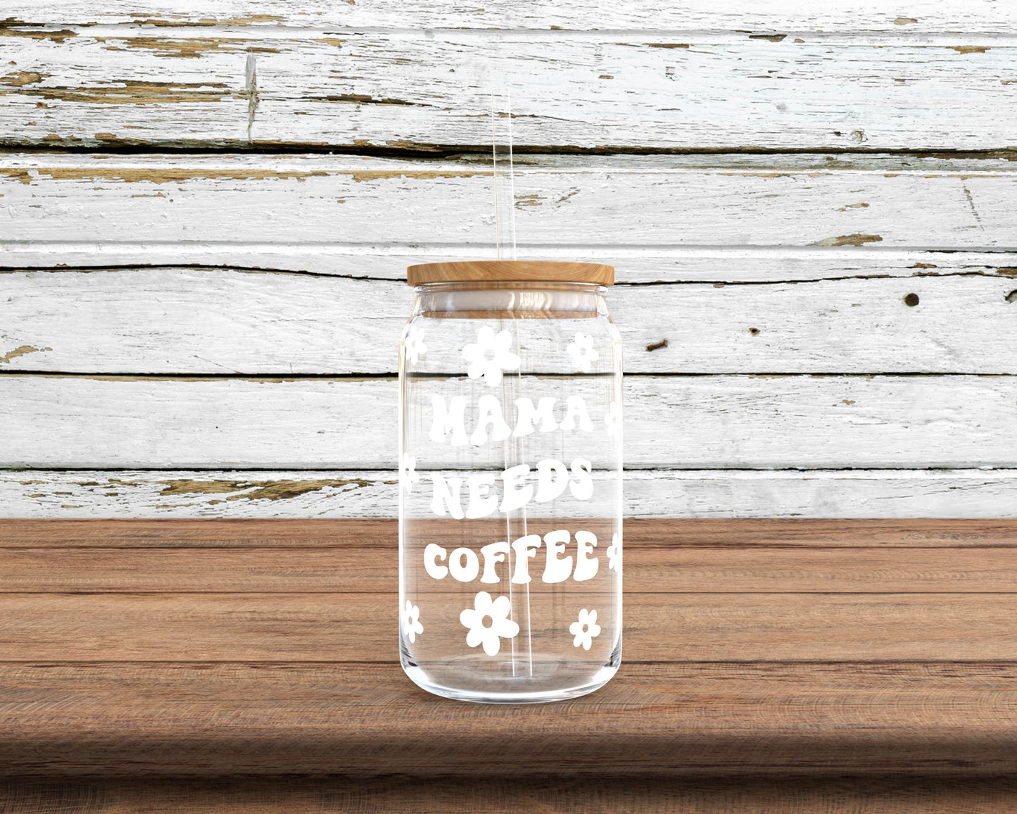 Mama Needs Coffee Glass Can