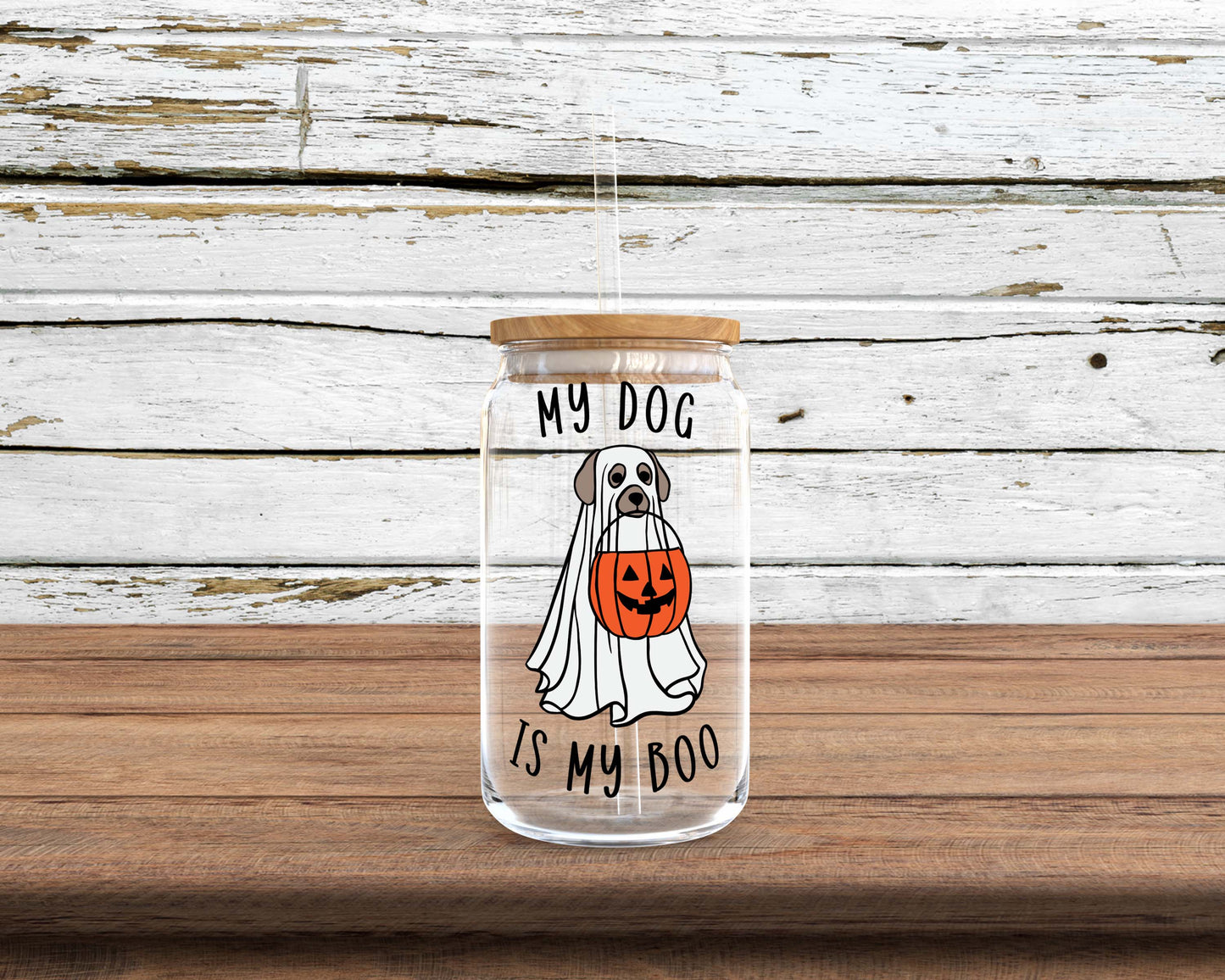 My Dog is My Boo sublimation Glass Can