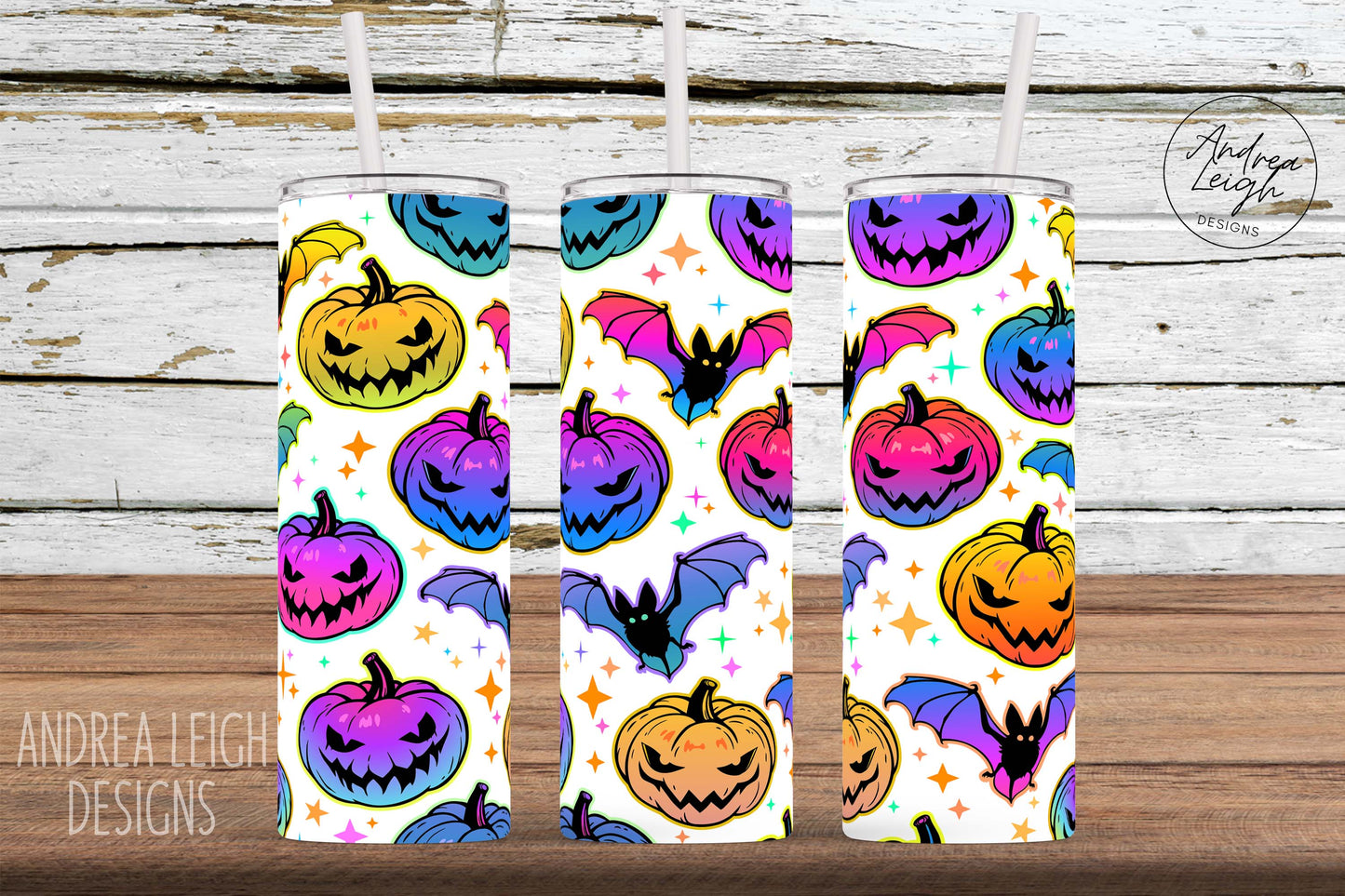 Neon Pumpkins Tumbler