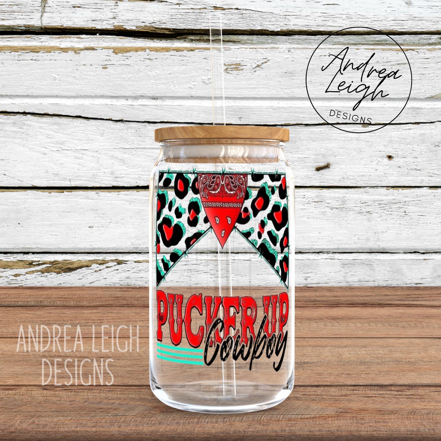 Pucker Up Cowboy Glass Can