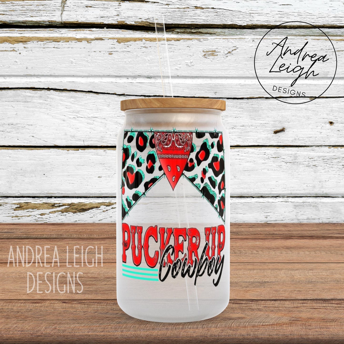 Pucker Up Cowboy Glass Can