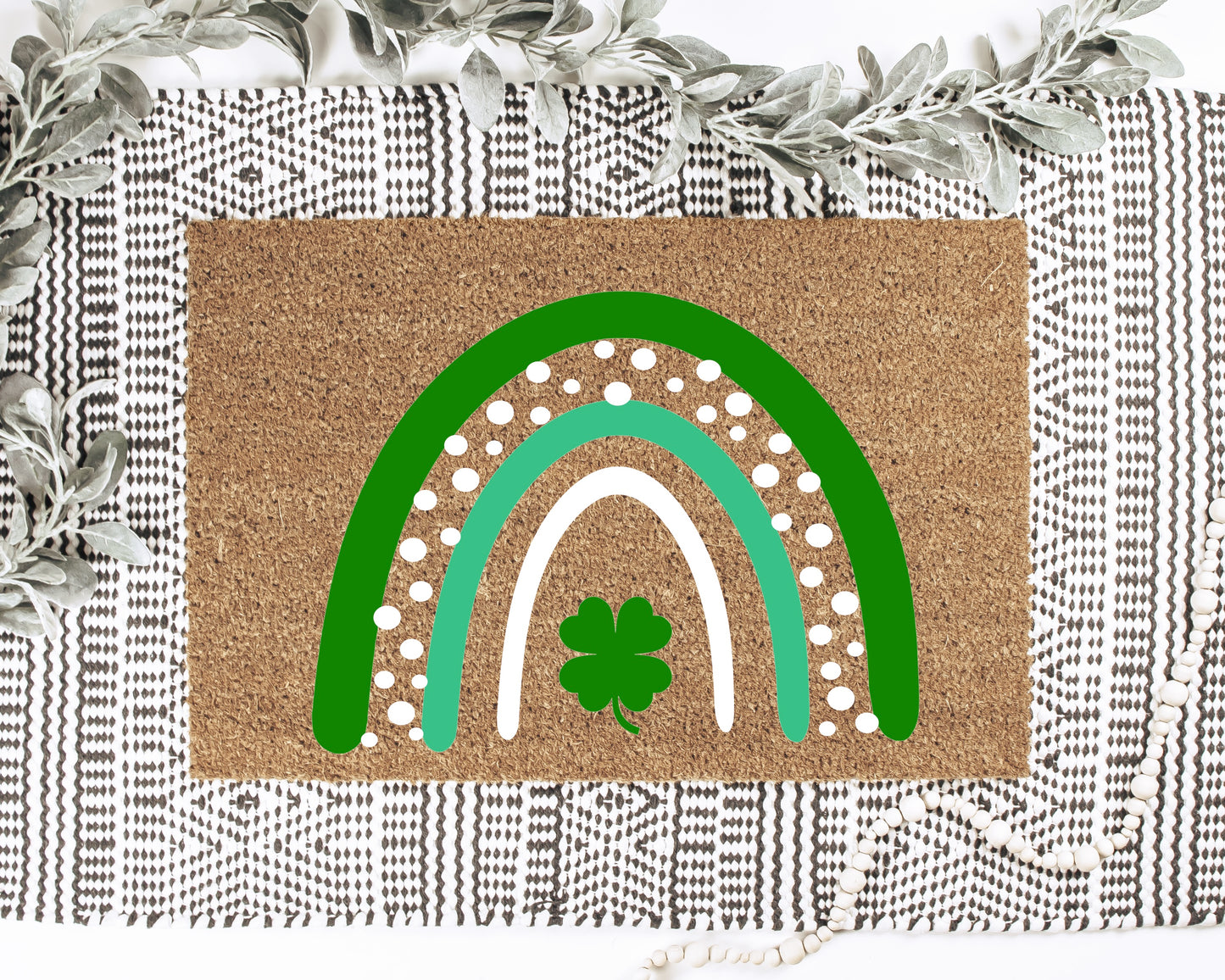 Boho St.Pattys Rainbow Doormat