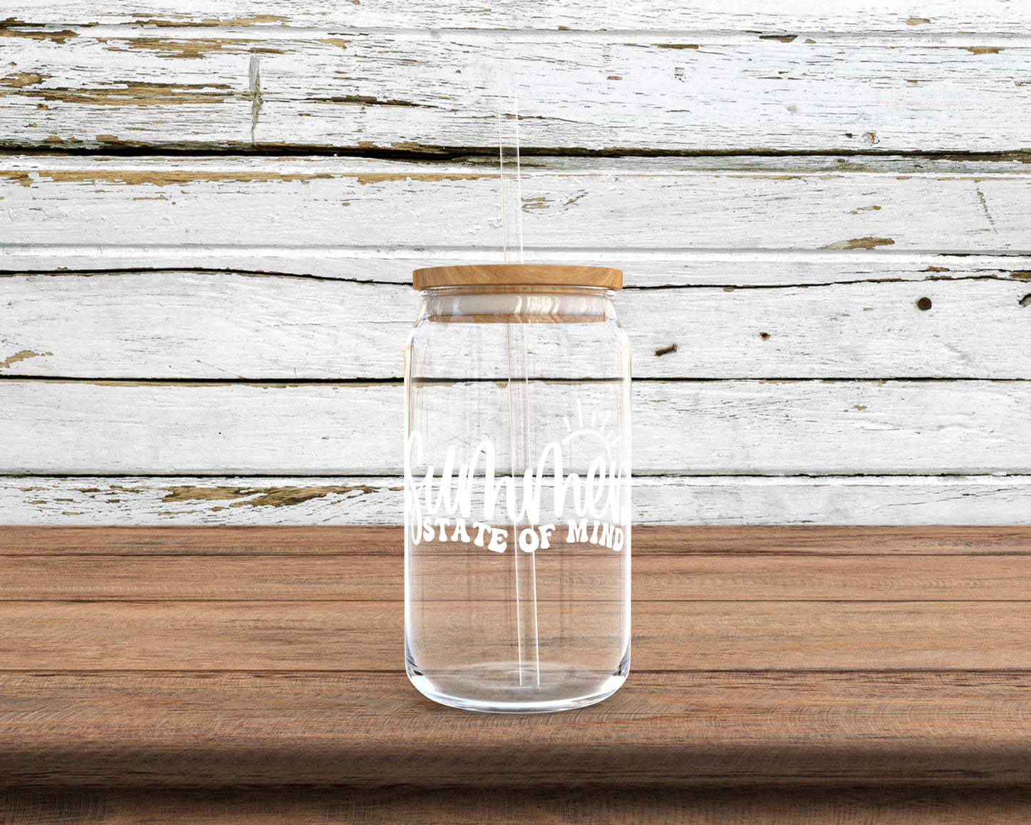 Summer State of Mind Glass Can