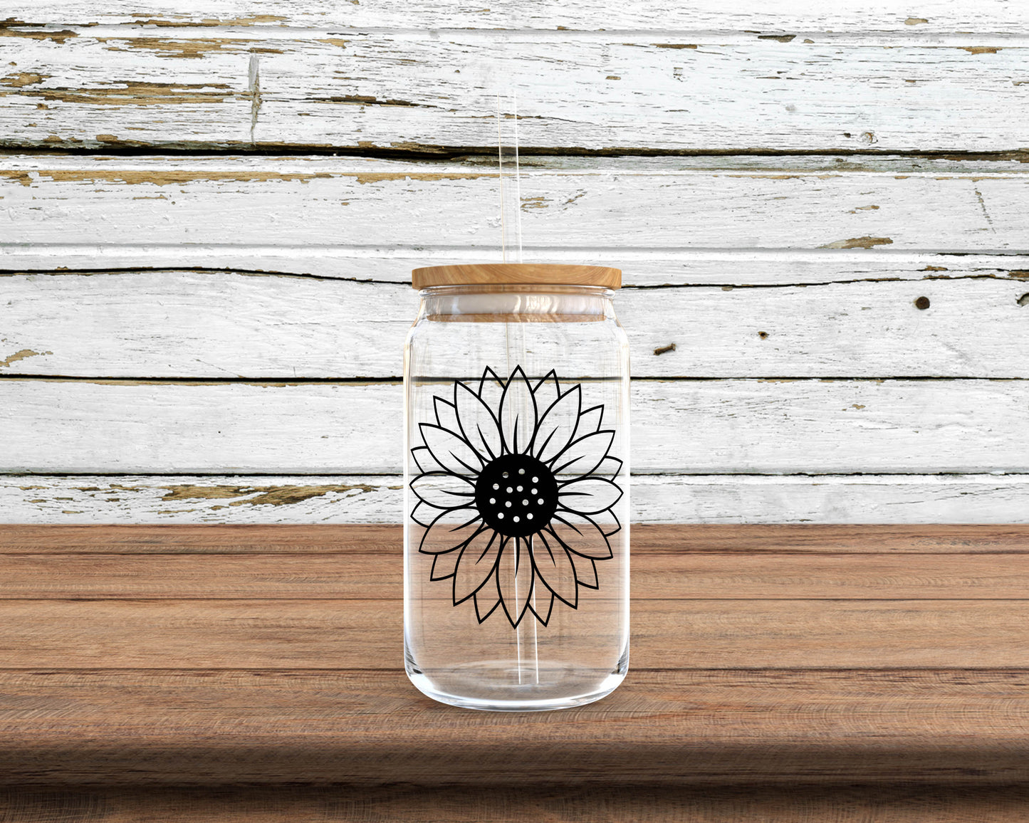 Sunflower Can Glass