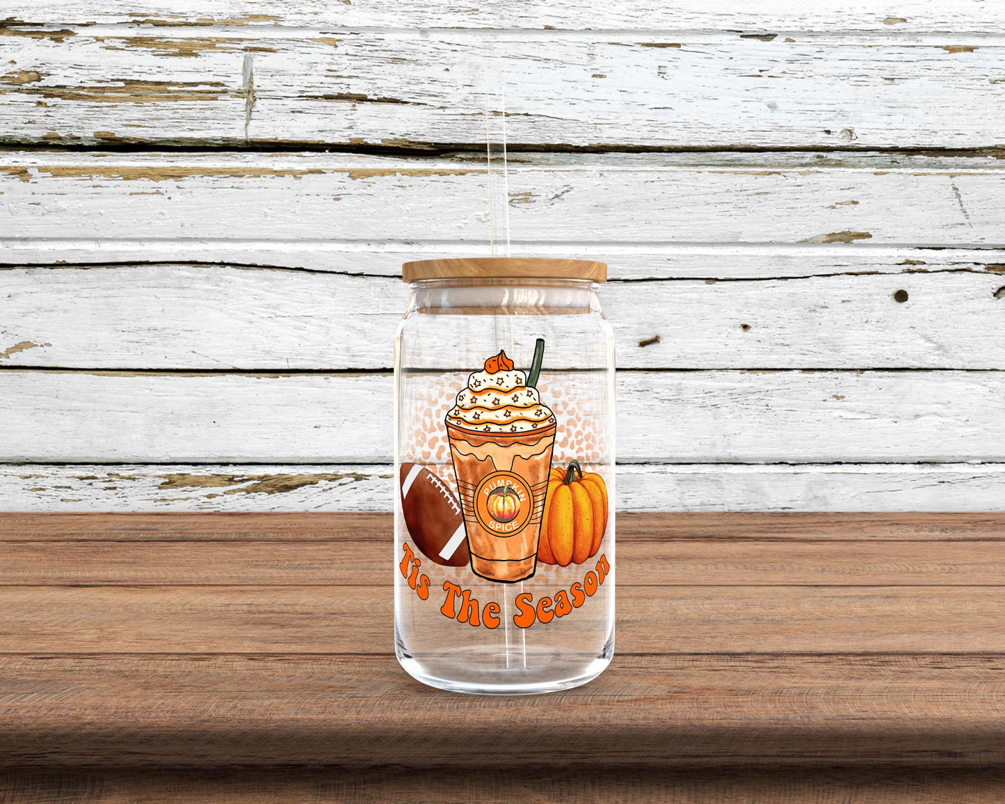 Tis the Season Sublimation Glass Can