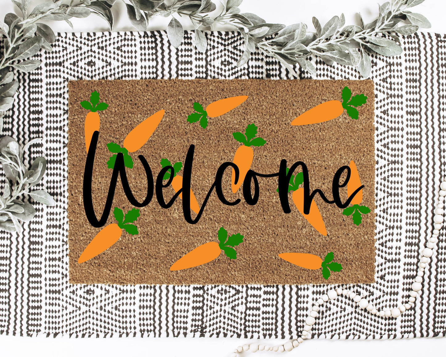 Welcome with Carrots Doormat