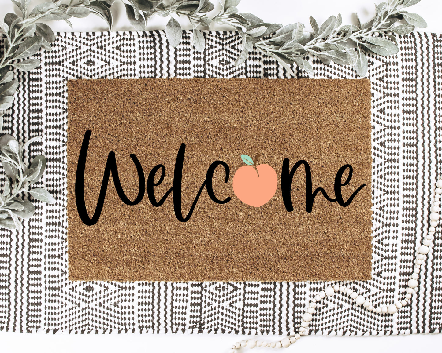Welcome Peach Doormat