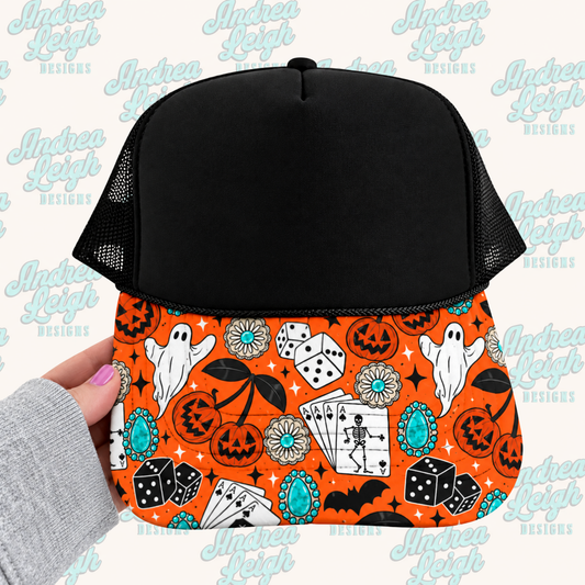 Western Halloween Hat Brim DTF Transfer