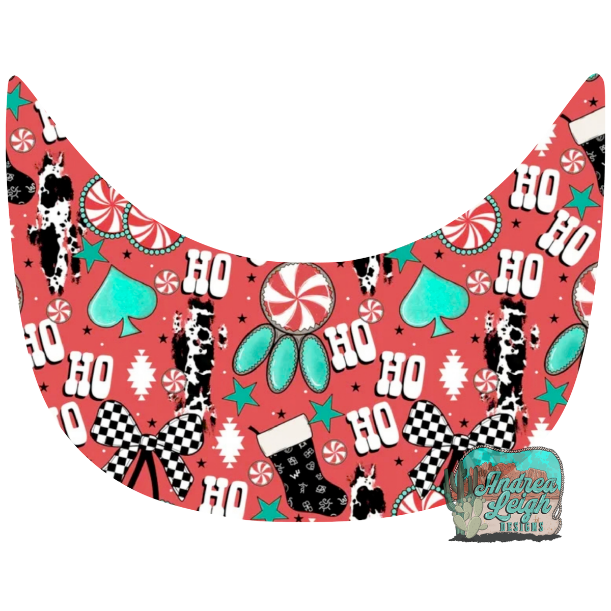 Western Christmas Hat Brim DTF Transfer