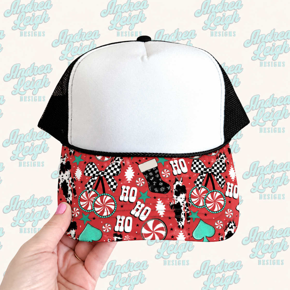 Western Christmas Hat Brim DTF Transfer