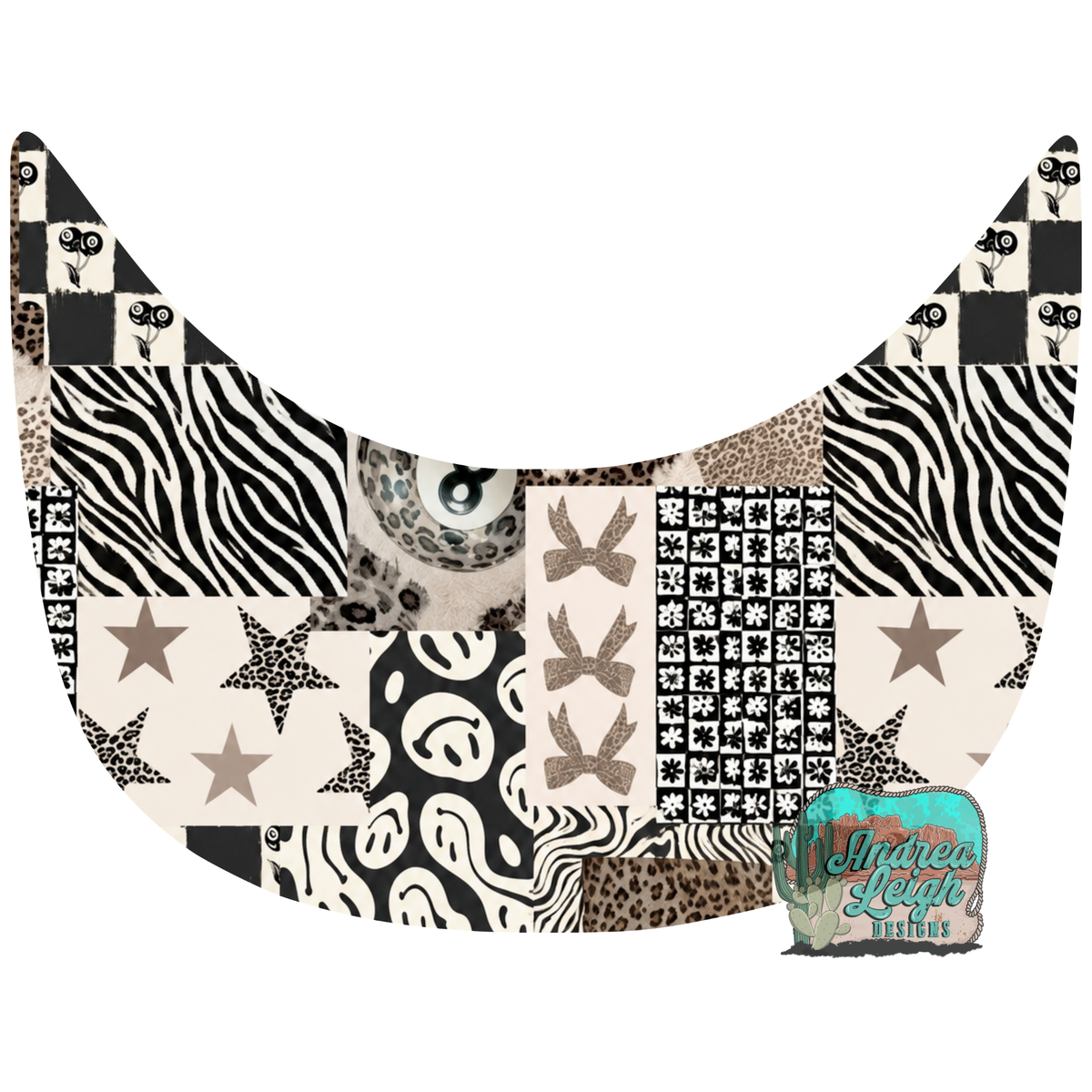 Zebra Patchwork Hat Brim DTF Transfer