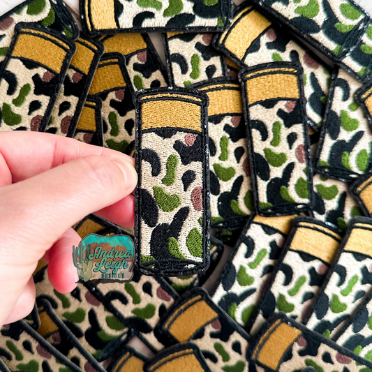 Glitter Camo Shot Gun Shell Embroidered Patch