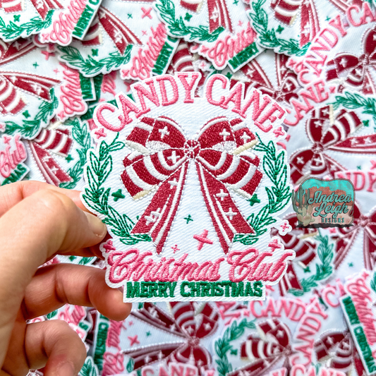 Candy Cane Christmas Club Embroidered Patch