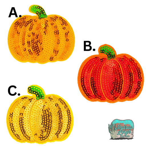 Sequin Pumpkins Embroidered Patch