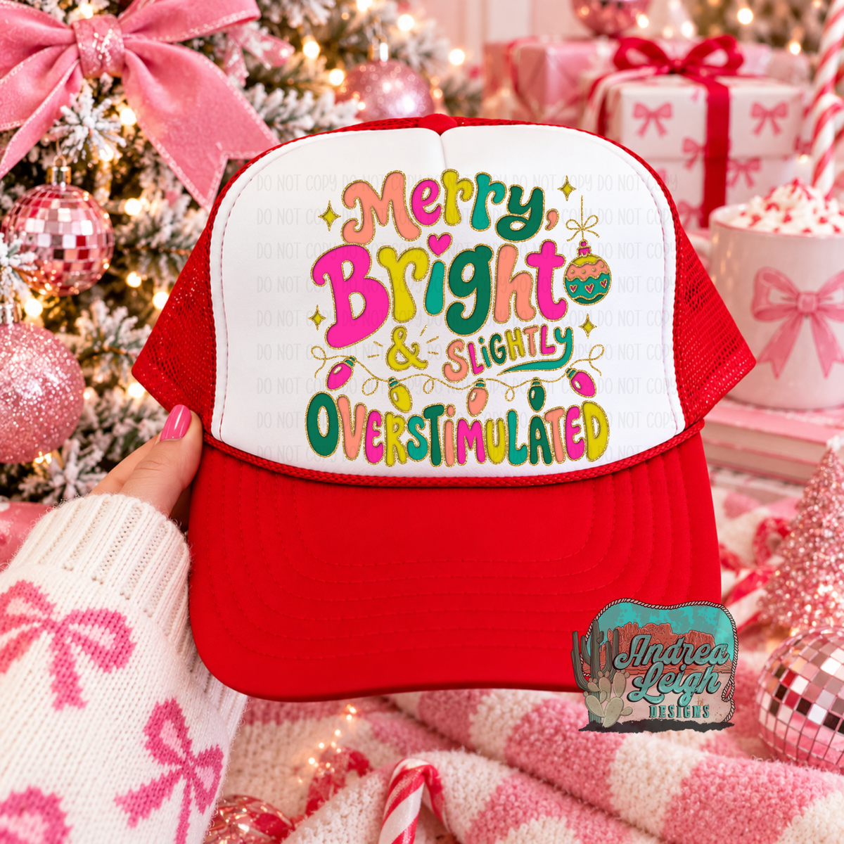 DTF Transfers Merry Bright and Slighty Overstimulated
