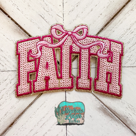 Faith Sequin Embroidered Patch