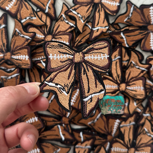 Football Coquette Bow  Embroidered Patch
