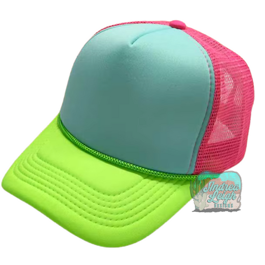 Neon Tri Color Trucker Hat
