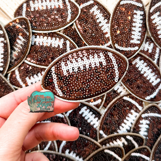 Sequin Football Embroidered Patch