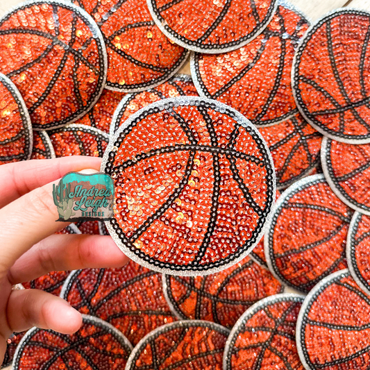 Sequin Basketball Embroidered Patch
