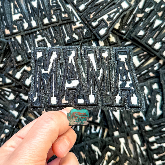 Black Leopard Mama Embroidered Patch