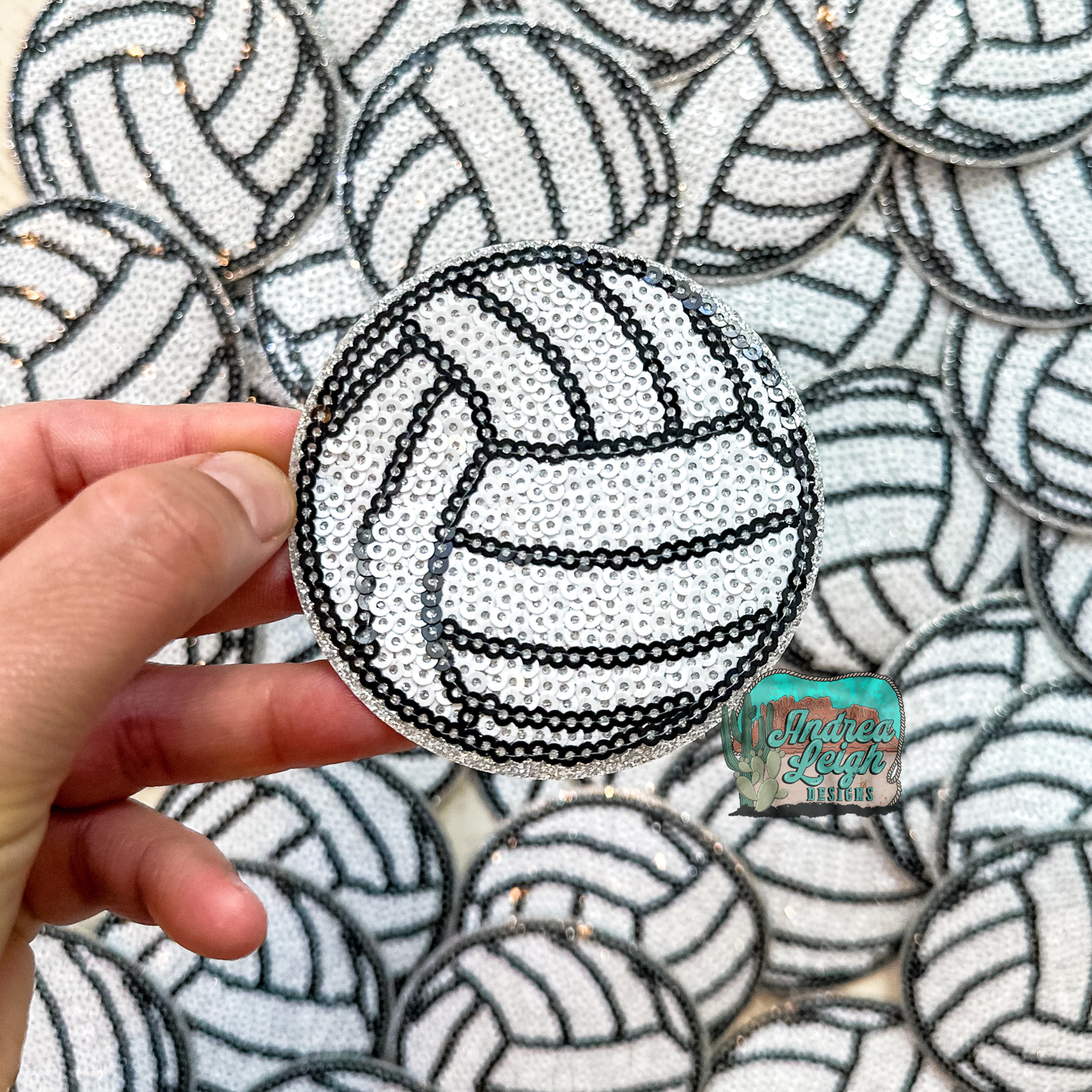 Sequin Volleyball Embroidered Patch