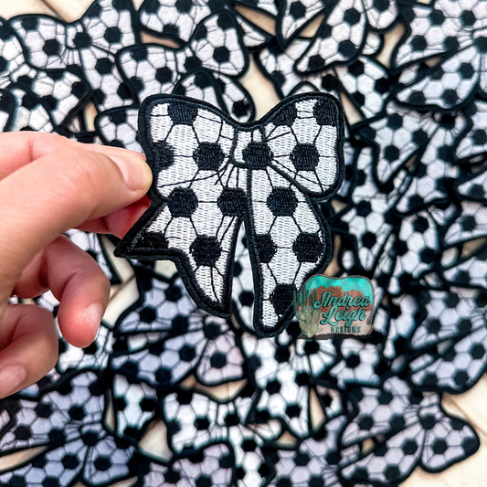 Soccer Bow Embroidered Patch