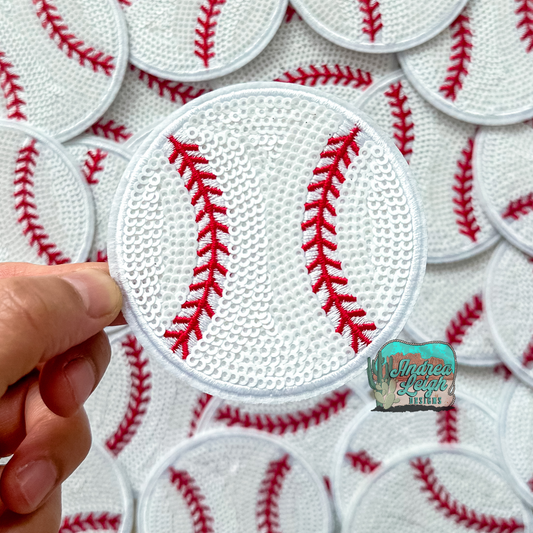 Baseball Sequin Embroidered Patch