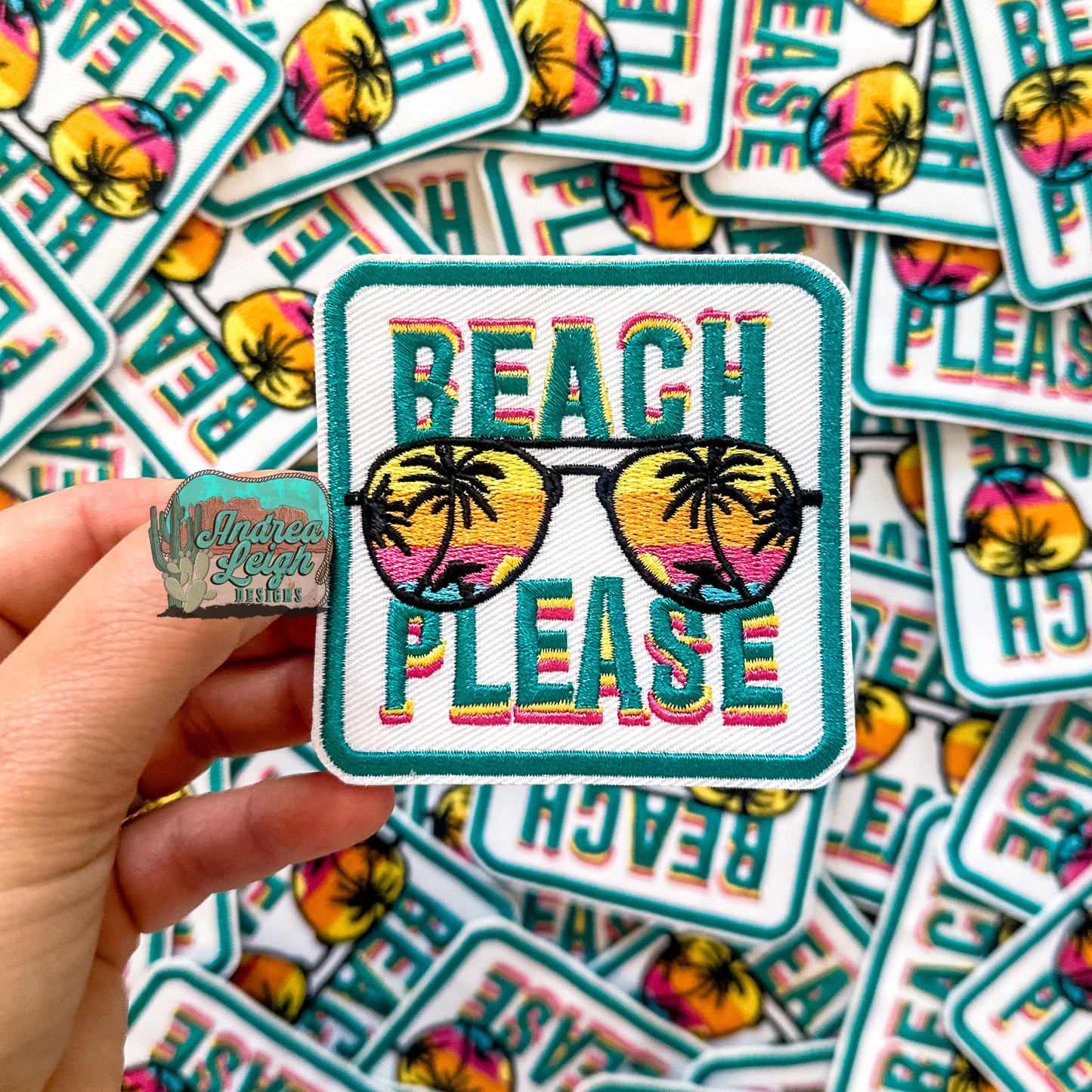 Beach Please Embroidered Patch