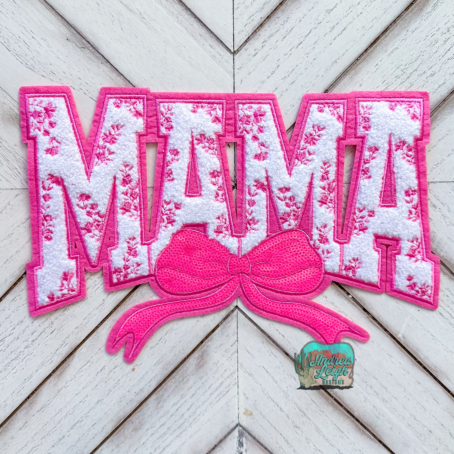 Pink Mama Large Chenille Patch