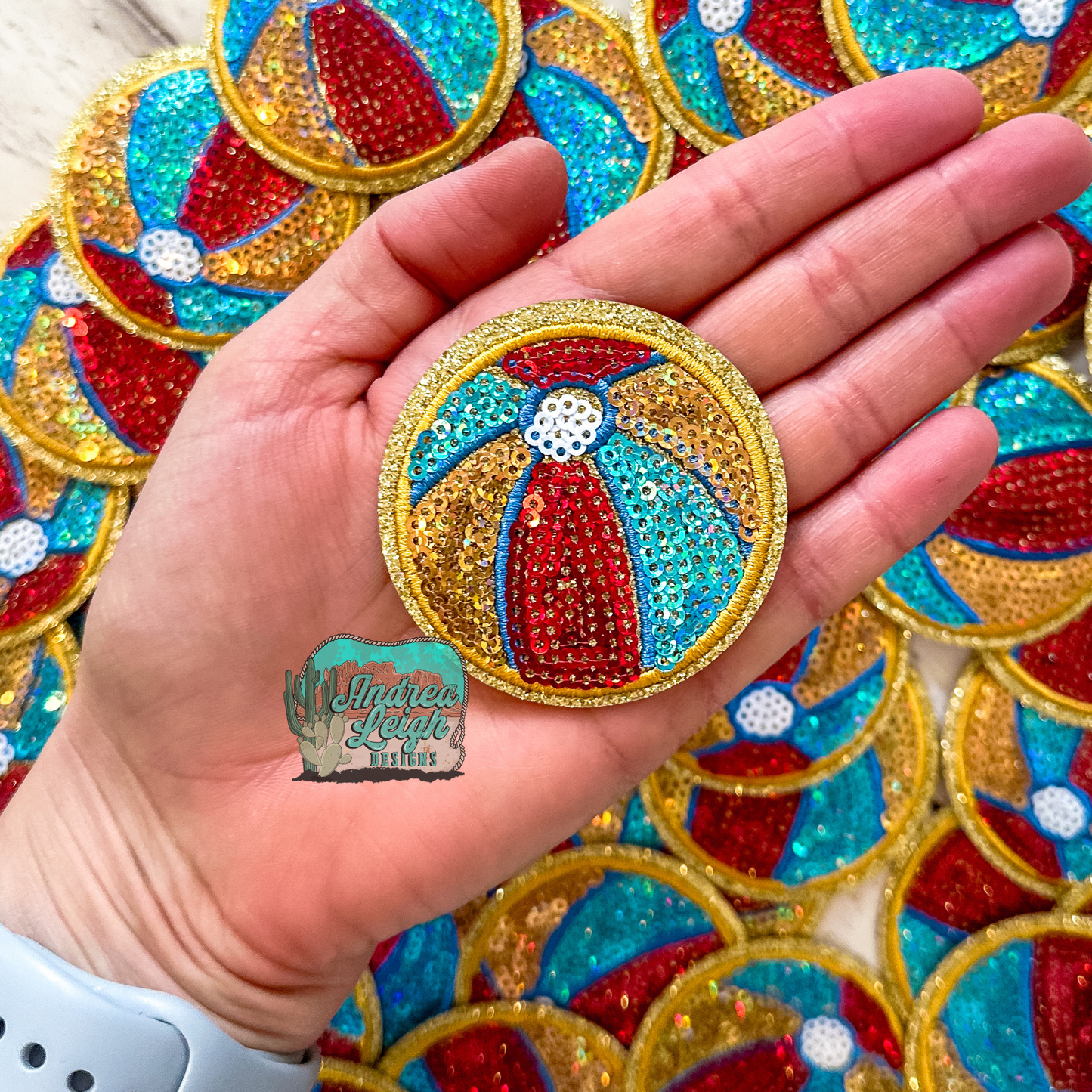 Glitter Beach Ball Embroidered Patch