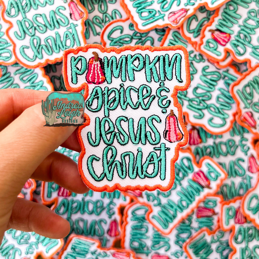 ALD EXCLUSIVE- Pumpkin Spice & Jesus Christ Embroidered Patch