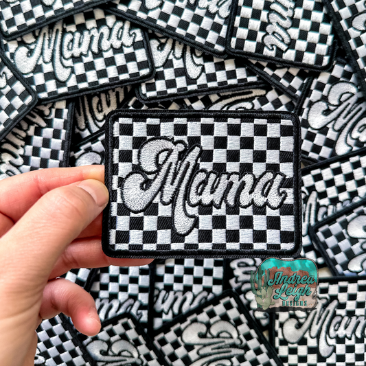 Checkered Mama Embroidered Patch