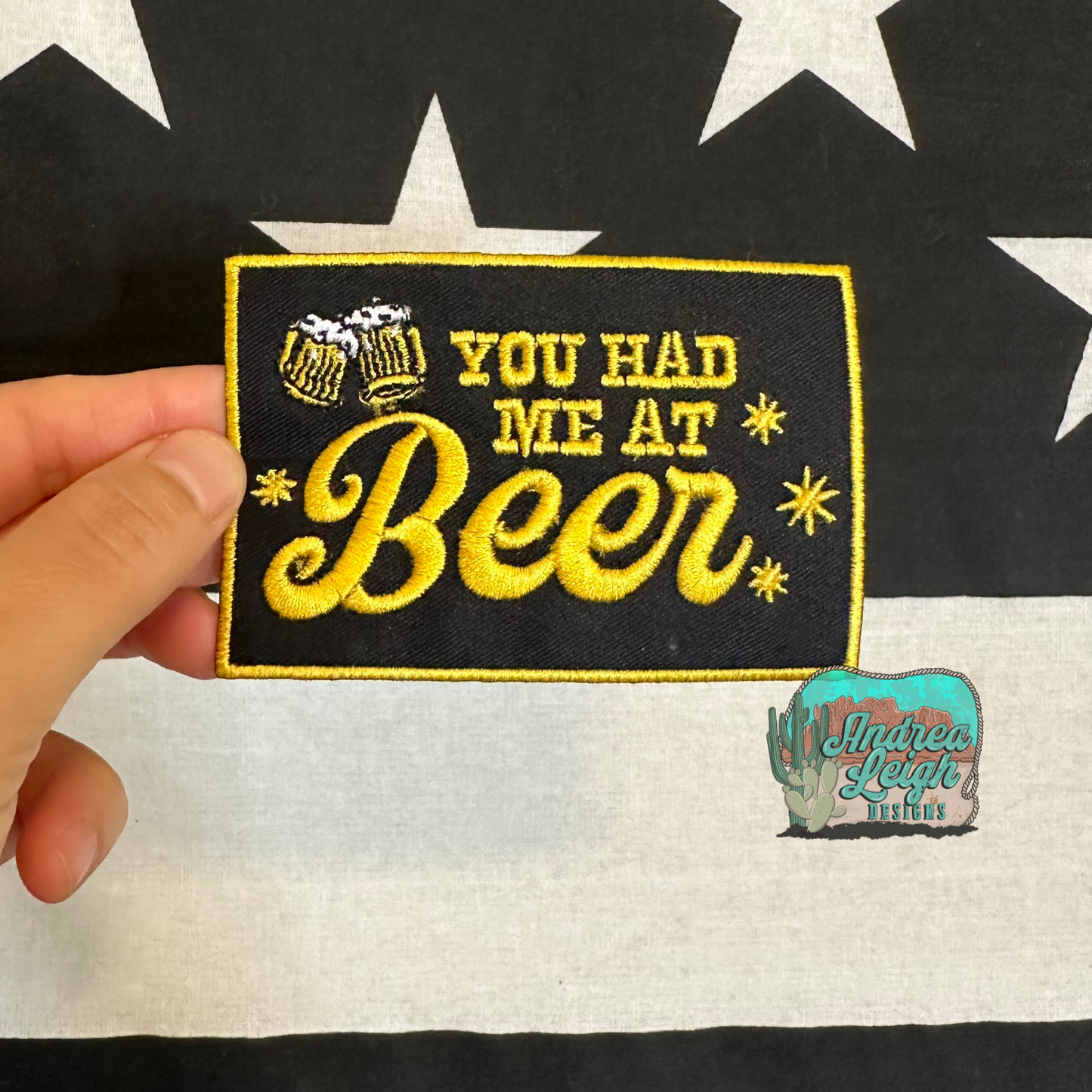 ALD EXCLUSIVE-You Had me at Beer Black Embroidered Patch