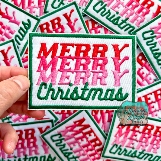 Merry Christmas Embroidered Patch