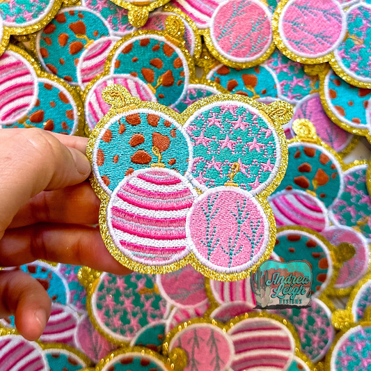 Glitter Christmas Ornaments Embroidered Patch