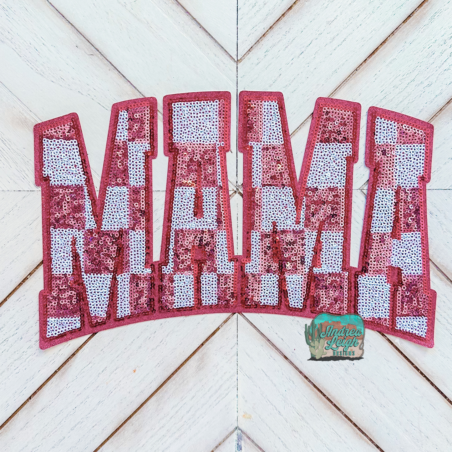 Checkered Mama Large Sequin Patch