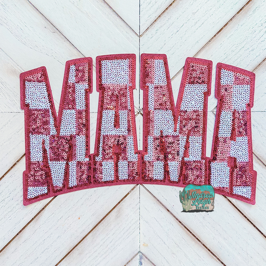 Checkered Mama Large Sequin Patch