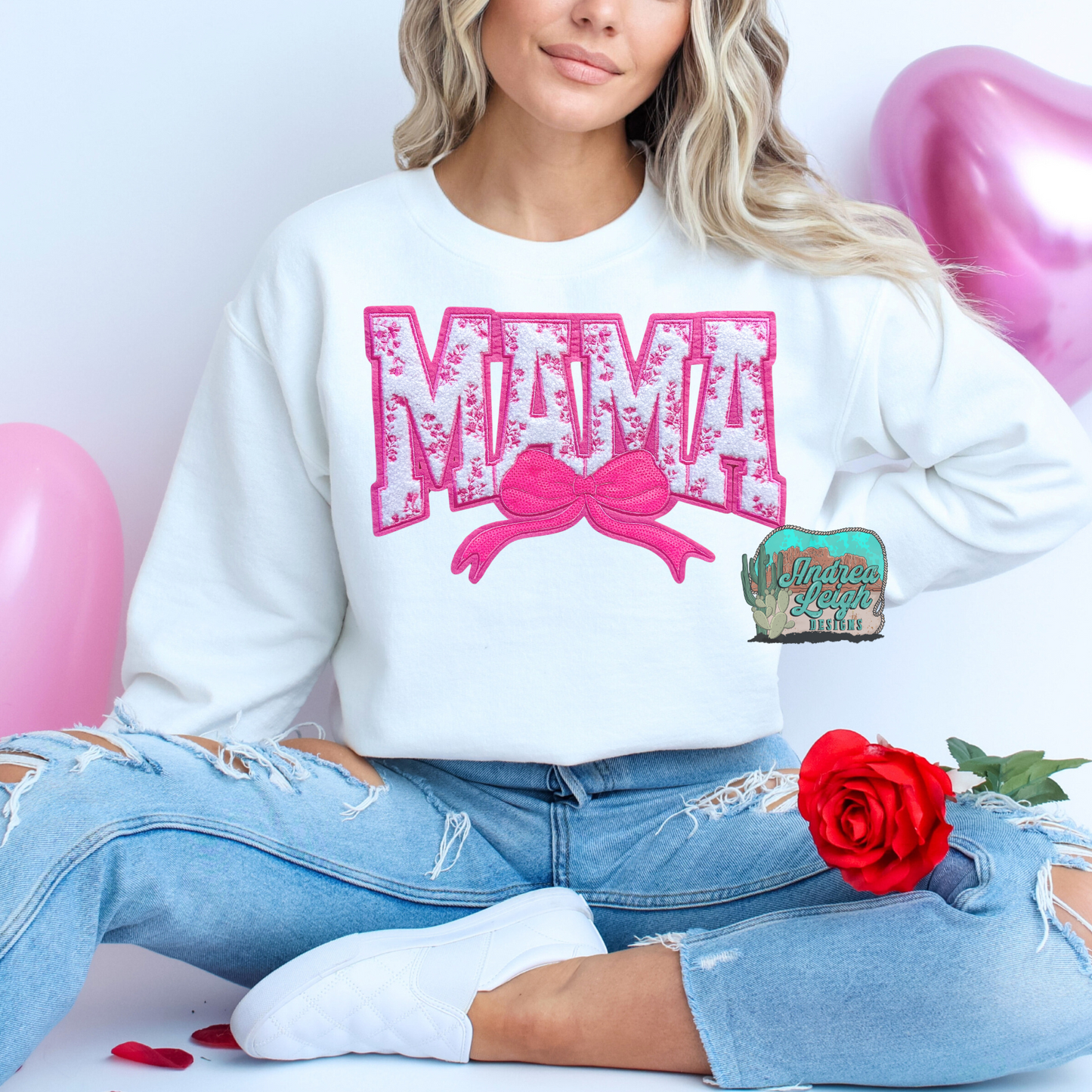 Pink Mama Large Chenille Patch