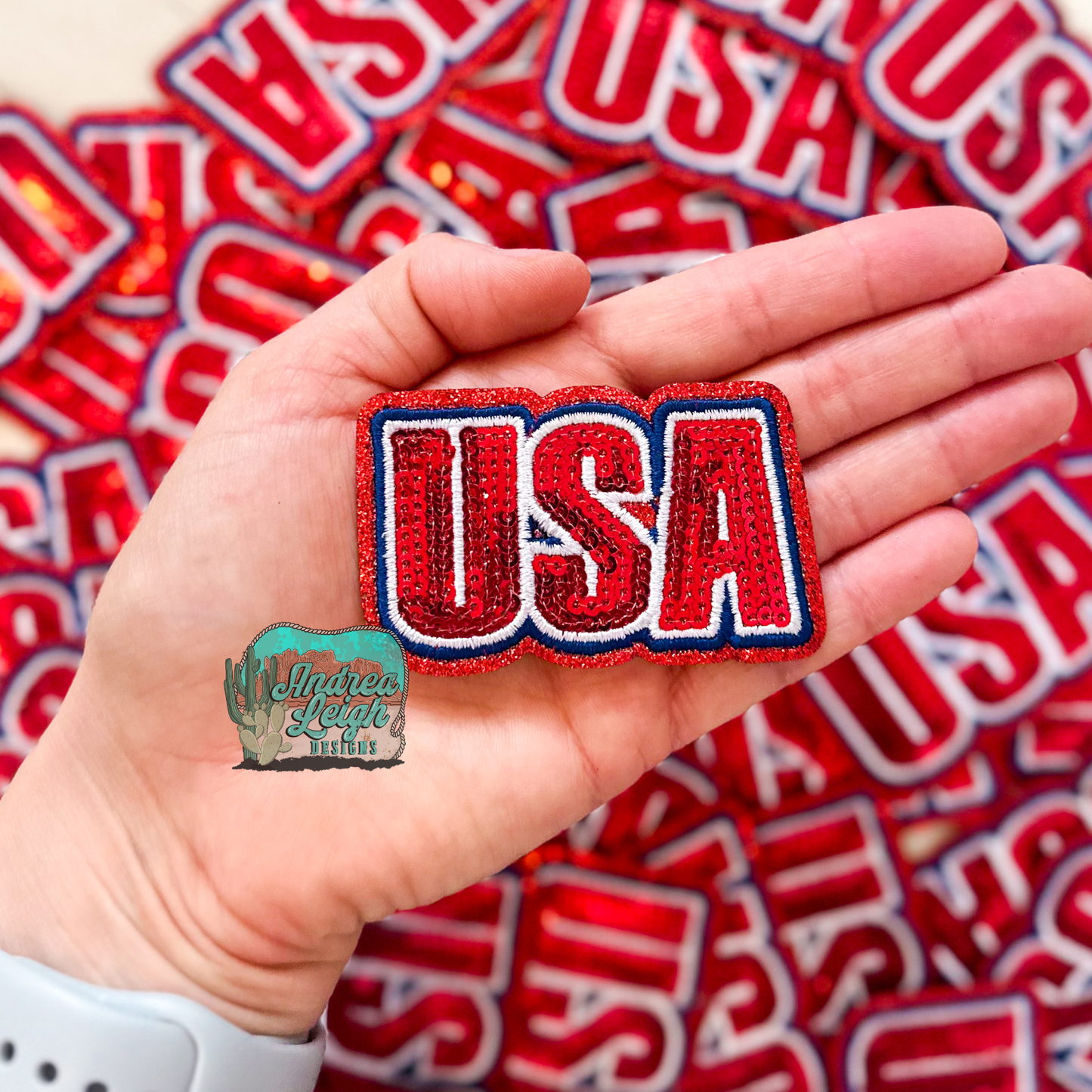 Glitter USA Embroidered Patch