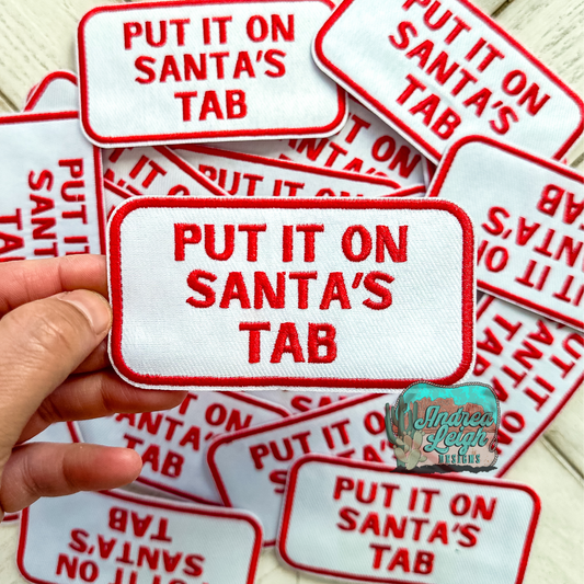 Santa's Tab Embroidered Patch