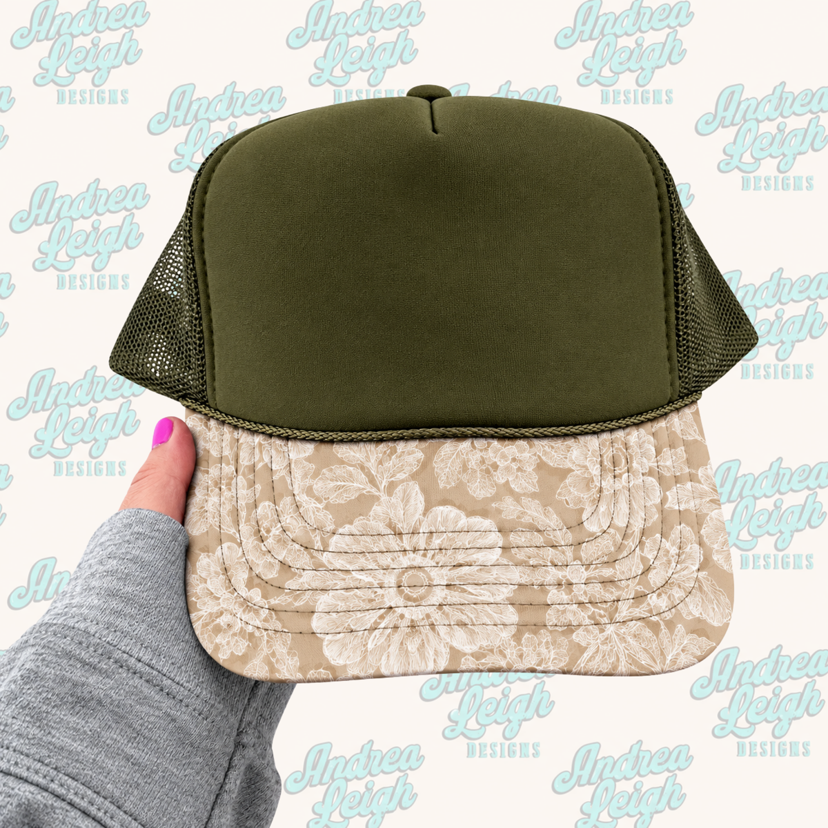 Faux White Lace Hat Brim DTF Transfer