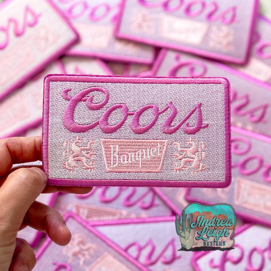 Large Pink Coors Banquet Embroidered Patch