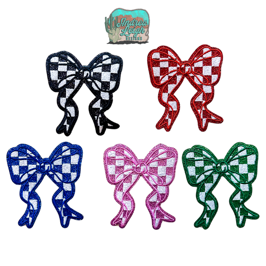 Glitter Large Bows Embroidered Patch